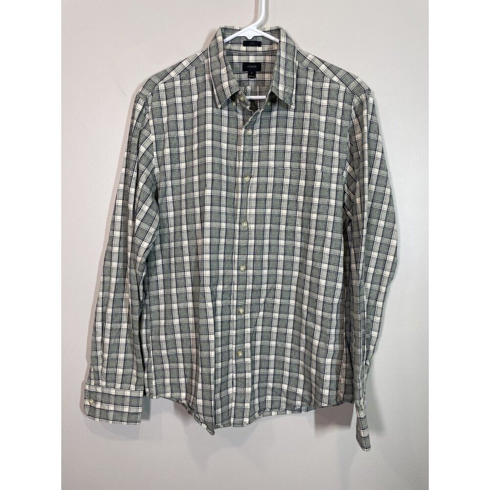 J.Crew Slim Fit Plaid Button-Down Shirt Men's Size Medium 100% Cotton Preppy